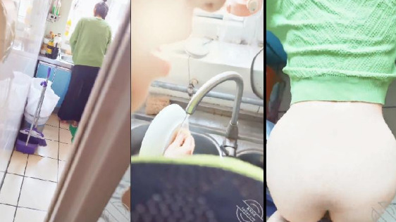 嫂嫂在廚房洗碗，被後入了還被內射，乳汁濺射！